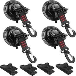 LOOM TREE® 4Pcs Suction Cup Anchor Suction Cups with Hooks for Awning Boat Camping Tarp with Clips | Outdoor Sports | Camping & Hiking | Tents & Canopies | Tent & Canopy Accessories-image-16