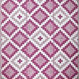Sapana Carpet-Mats Chatai mats for Home Multipurpose, Foldable, Reversible Plastic chatai Floor Mat for Sleeping Indoor/Outdoor use Kilim-04 Purple & White (W 180 cm x L 180 cm)-image-34