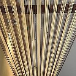 HFI 1 Piece Polyester Solid Threads String Door Curtain - 7Ft, Brown-Beige, Sheer, Rod Pocket Curtains-image-7