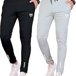 Men's Polyster Track Pants for Active Lifestyles, Stylish Design Comfortable and Versatile Active Wear Combo Pack of 2 (Black-Light Grey-XXL)-picture-25