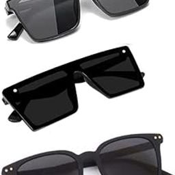 Unisex Combo offer pack of 3 shades glasses Square Sunglasses Rectangle Retro Vintage Narrow Women::Men Small Narrow Square Sun Glasses Combo offer pack of 3 TG-0CFV-A7QA-image-75