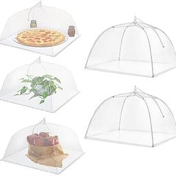 Food Cover For Outside 2Pcs Reusable Food Tent Fruit Cover Pop-Up Food Nets Outdoors Mesh Screen Collapsible 17 Inch,White-19