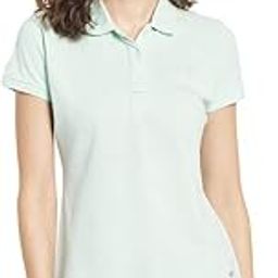 Women Green Polo Collar Applique T-Shirt-image-3