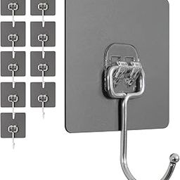 woodentelio® Heavy Duty Self-Adhesive Wall Hooks | 5 KG Load Capacity | Waterproof, Rustproof, No-Drill Hooks for Kitchen, Bathroom, Wall & Door – Pack of 10 (Gray)-image-99