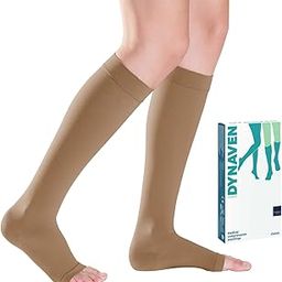 Sigvaris Medical Compression Stockings - DYNAVEN - Class 2 - Below Knee length - For Men and Women (Small PLUS – Long)-34