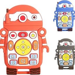 ArtSpark Teether for Babies – Silicone Remote Teether for 3+ Month Baby & Toddlers, Helps Biting Skills Development, Activity Toys for Babies (Robot) - Random-12