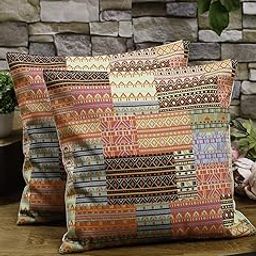 Alina Decor Abstract Printed Cushion Covers for Home, Decorative Sofa Throw Pillow Case Soft Rich Fabric Square Pillow Covers for Sofa, Living Room, Bedroom, Couch, Chair (12 x 12 Inches, Set of 2)-3
