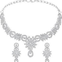 American Diamond Necklace Set with Earrings for Women | Best Suited for Party, Wedding Jewellery | Ideal Gift for Her on Special Occasions-image-59