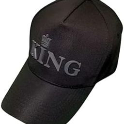 FHARAT Solid King Printed Cotton Caps for Men & Women with Adjustable Strap, One Size Fits All Black-7