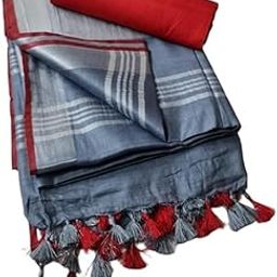 Bhagalpuri Women’s Linen Cotton Blend Saree-image-3