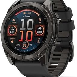 Garmin Fenix 8 51mm, AMOLED, Sapphire, Titanium, Black/Pebble Grey Band, Black-0