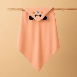 Giftollo Baby Hooded Towel | Soft Panda Face Towel with Ears | 6 Colors | Ultra-Soft Cotton for Newborns & Toddlers (0-3 Years) (Peach)-image-13