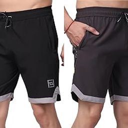 Fitln Outfit Sports Gym Running Dry Fit Solid Shorts for Men's Combo (Pack of 2)-image-22