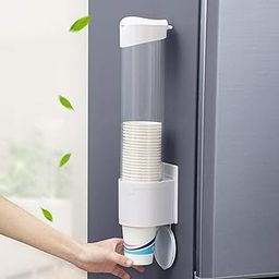 TASMAX Paper Glasses Wall Stand Paper Cup Organizer Glass Cup Wall Stand Holder Dispense Wall Mounted Plastic Drinking Water Cup Dispenser Sticker or Screw Plate Mountable (Pack 1)-image-61