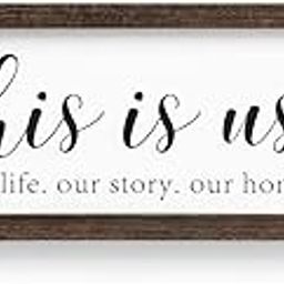 GLORIEUX ART Rustic Wood Home Entrance Sign Board, Farmhouse Wall Hanging Table Art or Free Standing Sign, Door Wooden Frame Decoration for Bedroom, Living Room, Office & Kitchen (White)-28
