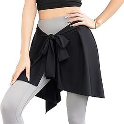 Women Yoga Ballet Tennis Skirts Tie Up Skirts Yoga Sport Wrap Short Skirt Cover Up Running Wrap Athletic Skirt-image-75