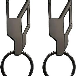 2 PCS Car Keychain Set, Durable Metal Key Holder for Car & Bike Keys, Black and Silver Key Rings for Men and Women, Secure Keychain Organizer for Daily Use or Gift-image-81