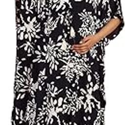 Rayon Floral Black Maternity Kaftan/Free Size/Feeding/Nursing/Zipper/Drawstring/Printed/Full Length-image-67