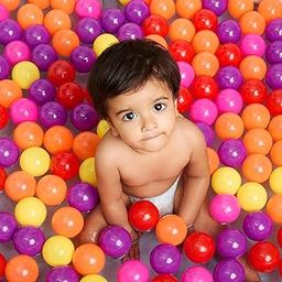 Amazon Brand - Jam & Honey Plastic Pool Balls for Kids | Encourages Physical Activity | Develops Motor Skill | Safe and Non-Toxic | 100 Multicolour Soft Balls (6 cm)-12