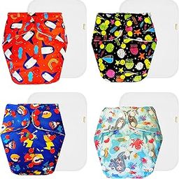 Dumbledo Premium Cloth Diaper with Cotton Insert (Pack of 4) | Hypoallergenic | Reusable & Washable | Easy to Clean | All-Day Wear | 3 Months – 3 Years | Unisex Baby-image-91