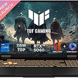 ASUS TUF Gaming F16,Intel Core i7 14650HX, Gaming Laptop(RTX 5060-8GB/115W TGP/16GB/1TB /FHD+/16"/165Hz/90WHrs/Windows 11/M365 Basic (1Year)*/Office Home 2024/Jaeger Gray/2.2 Kg) FX608JMR-RV049WS-54