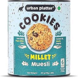 Urban Platter Millet Muesli Cookies, 90g (15g x 6N) (Made with Millets & Oats | Gluten-Free | Refined Sugar-Free | Preservative-Free)-image-90