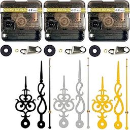 YONOTA Combo Of 3 Ajanta Mfg. Battery Operated Plastic Ticking Analog Wall Clock Movement Machine With Hands (Needles : Antique Gold,Black,Silver) (Pack 01)-image-66