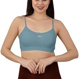 Women Cotton Padded Wire Free Sports Bra Fitness Yoga Free Size (Pack of 1), Size (28-32). Grey-picture-22