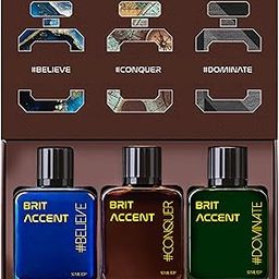 BRIT ACCENT || Grandeur Premium Collection Gift Set || Pack of 3 X 50 ML || Long-Lasting || #Believe #Conquer,#Dominate, 150ML || Fragrance Set - Parfum for Men ||-33