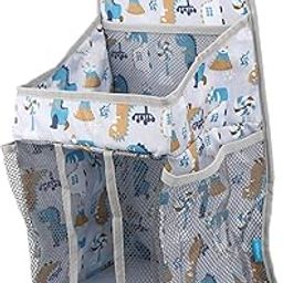 Detachable Diaper Organizer, Hanging Storage Bags Baby Shower Gift Baby Diaper Organizer for Playard for Crib(Grey, 43x25)-picture-18