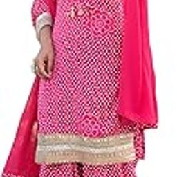 Maslin kurta set for women |Ethnic Wear Bandhani Printed 3 piece salwar suit set for women | 3-Piece Suit Set with patiyala salwar-image-66