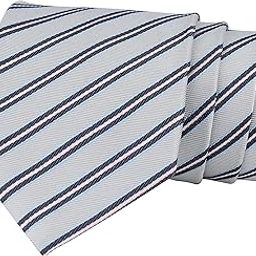 Kavove The Striped Delight Grey Necktie For Men-image-60