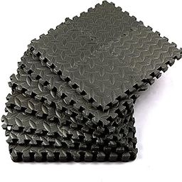 36PCS 15 * 15 * 1cm Thicken Floor Mat Protective EVA Cushion -Slip Foam Exercise Mat for Indoor(Black)-POOWE-image-75