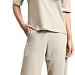 Women’s Co-Ord Set | Relaxed Fit T-Shirt & Wide-Leg Pants | Soft Polyester Loungewear Suit-image-17
