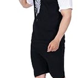 Black Mens Printed Half Sleeve top and Capri Set Nightsuit-picture-49