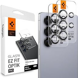 Spigen Glas.tR EZ Fit Optik Pro Tempered Glass Camera Lens Protector Guard for Galaxy S25 Ultra - Black (2 Pack)-20
