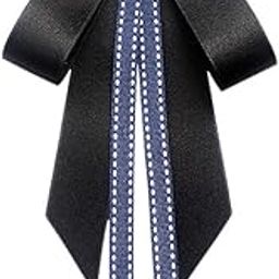 Bowknot Rhinestone Ribbon Bow Brooch Pre-Tied Bow tie for Women Neck Tie Wedding Party Christmas Gifts Ceremony-image-22
