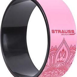 Strauss Yoga Wheel | Ideal for Stretching, Backbends, Exercise, Deep Tissue Massage & Back Pain Relief | Dharma Yoga Prop Wheel with Ultimate Comfort | 12-inch, (Black/Pink)-26