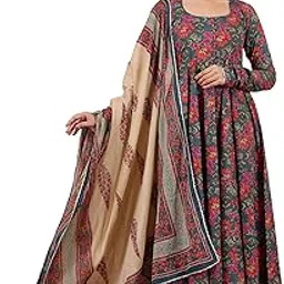 klosia Women Rayon Printed Anarkali Kurta Set and Pant with Dupatta-picture-2