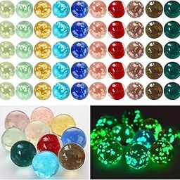 Skylety 50 Pieces Marbles Glow In The Dark Handmade Glass Marbles Colorful Glass Marbles For Boys And Girls Marble Games, Diy And Home Decoration, 10 Colors - Adult-6