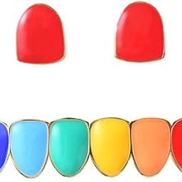 MYADDICTION Colorful Glossy Hip Hop Sharp Teeth Grill Hollowen Accessories Gold Jewelry & Watches | Fashion Jewelry | Body Jewelry | Grillz Dental Grills-23