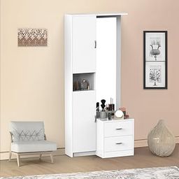 NEEHV HOME Wooden Daisy Dressing Table with Storage Cabinets for Living Room | Bed Room (Frosty White, 41 X 76 X 189)-12