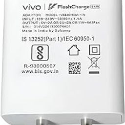 Original 44W Flash Charger Compatible for Vivo V25 5g/v23 5g/v23 E 5g/v23pro 5g/y35/y75/y73/v25/v23/v325e/v21/v21 Pro Fast Charging for Your Devices Vivo Only Adapter (White)-27