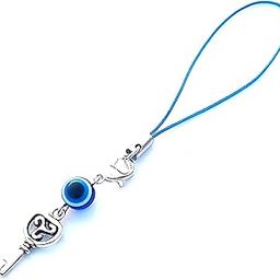 Round Evil Eye Phone Charm, Silver, Blue, Protection, Lucky, Unisex, Charm-picture-25