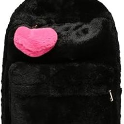 Cute Fuzzy Backpack for Girls, Aesthetic School Supplies Fuzzy Plush Backpack, Kawaii Furry Plush Backpack for Teens-image-11