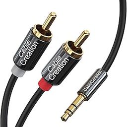 CableCreation RCA to 3.5mm Male Audio Cable, 3.5mm to 2RCA Cable Male RCA Cable,Y Splitter Stereo Jack Cable for Home Theater,Subwoofer, Receiver, Speakers and More (3Feet/0.9Meter,Black)-image-12