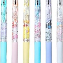 HASTHIP® 6Pcs Kawaii Click Pens Cute Sanrio Series Pens 0.5mm Black Click Pens Office School Stationeries Supplies Gift Click Ball Pen Set-picture-23