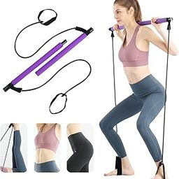 Surplex Bodybuilding Yoga Pilates Stick with Foot Loop, Pilates Bar Kit with Resistance Band, Portable Yoga Pilates Stick Exercise Bar, Ideal for Home Total Body Workout, Gym, Weighlifting-image-86