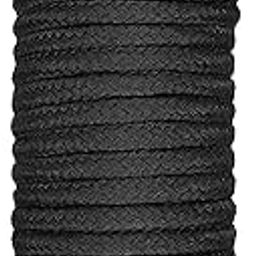 10 Metres Soft Cotton Rope Cord, Thick Cotton Cord, All Purpose Soft Rope Twisted Cotton Knot Tying Rope for DIY Craft Projects Hanging Bundling Rope, (Black Rope)-image-92