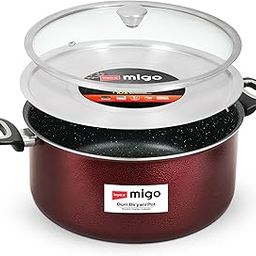 Impex Non Stick Granite Dum Biryani Pot 10 liter with Extra Dum SS Lid Aluminium Biriyani Pot with 5 Layer Super Granite Coating Gas Stove and Induction Base Chrome Plated Handles 1 Year Warranty-image-39